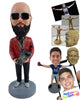 Custom Bobblehead Pimp Musician wearing a nice sparkly suit with a hand-held drum looking good - Leisure & Casual Casual Males Personalized Bobblehead & Action Figure