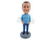 Custom Bobblehead Chuby buddy wearing a nice button down shirt  - Leisure & Casual Casual Males Personalized Bobblehead & Action Figure