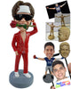 Custom Bobblehead Sexy looking dude wearing a nice bright suit with no shirt inside - Leisure & Casual Casual Males Personalized Bobblehead & Action Figure