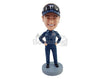Custom Bobblehead Racer wearing a uniform with hands on hips on a ready to win pose - Leisure & Casual Casual Females Personalized Bobblehead & Action Figure