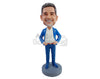 Custom Bobblehead Businessman wearng fine suit with powerful winning pose with hands on hips - Leisure & Casual Casual Males Personalized Bobblehead & Action Figure