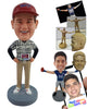 Custom Bobblehead Runner guy wearng shirt and pants and nice sneakers with both hands on hips - Leisure & Casual Casual Males Personalized Bobblehead & Action Figure