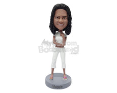 Custom Bobblehead Good looking womann posng wth one hand crossed - Leisure & Casual Casual Females Personalized Bobblehead & Action Figure