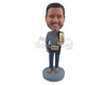 Custom Bobblehead Business winnes carrying a big belt on the shoulder and wearing another on the waist - Leisure & Casual Casual Males Personalized Bobblehead & Action Figure