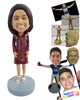 Custom Bobblehead Office woman wearng a nice knee length dress and high sandals - Leisure & Casual Casual Females Personalized Bobblehead & Action Figure