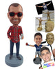 Custom Bobblehead Cool dude holding a beer can wearing classy country shirt jeans and boots - Leisure & Casual Casual Males Personalized Bobblehead & Action Figure