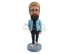 Custom Bobblehead Cool stylish looking dude wearng modern clothes and dope shoes with one hand inside pocket - Leisure & Casual Casual Males Personalized Bobblehead & Action Figure