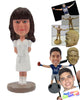 Custom Bobblehead Beautiful Woman In Professional Attire With Hands Clenched Back - Leisure & Casual Casual Females Personalized Bobblehead & Cake Topper