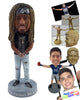 Custom Bobblehead reggae looking dude wearing t-shirt, nacklace and ripped jeans with both hands in front - Leisure & Casual Casual Males Personalized Bobblehead & Action Figure