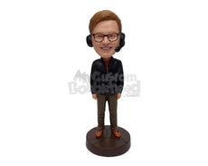 Custom Bobblehead Basketball commentator wearing a nice sweater and nice shoes - Leisure & Casual Casual Males Personalized Bobblehead & Action Figure