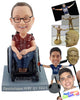 Custom Bobblehead Gorgeous girl wearing a v-neck t-shirt long pans and nice shoes sitting on a fancy wheelchair - Leisure & Casual Casual Females Personalized Bobblehead & Action Figure