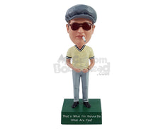Custom Bobblehead Vintage looking dude wearing v-neck t-shirt and long pants  - Leisure & Casual Casual Males Personalized Bobblehead & Action Figure