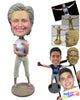 Custom Bobblehead Lovely Woman With A Dazzling Casual Attire - Leisure & Casual Casual Females Personalized Bobblehead & Cake Topper