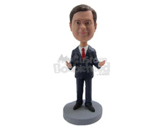 Custom Bobblehead Best Man In Formal Outfit Ready For The Wedding Ceremony - Wedding & Couples Groomsman & Best Men Personalized Bobblehead & Cake Topper