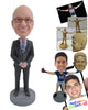 Custom Bobblehead Father Of The Bride Wearing Formal Outfit - Wedding & Couples Father Of The Bride Personalized Bobblehead & Cake Topper