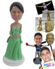 Custom Bobblehead Gorgeous Bridesmaid In Sexy Trendy Strapless Gown - Wedding & Couples Bridesmaids Personalized Bobblehead & Cake Topper