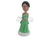 Custom Bobblehead Gorgeous Bridesmaid In Sexy Trendy Strapless Gown - Wedding & Couples Bridesmaids Personalized Bobblehead & Cake Topper
