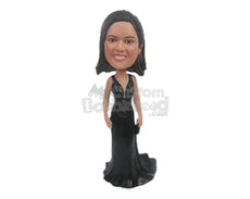 Custom Bobblehead Sexy Bridesmaid In Tight Gown - Wedding & Couples Bridesmaids Personalized Bobblehead & Cake Topper