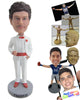 Custom Bobblehead Styling Groom Wearing Eye-Catching Formal Outfit - Wedding & Couples Grooms Personalized Bobblehead & Cake Topper
