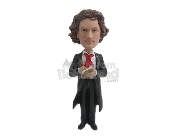 Custom Bobblehead Marriage Officiant Ready To Marry The Happy Wedding Couple - Wedding & Couples Priests & Officiants Personalized Bobblehead & Cake Topper