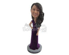 Custom Bobblehead Beautiful Bridesmaid In Gorgeous Gown - Wedding & Couples Bridesmaids Personalized Bobblehead & Cake Topper