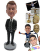 Custom Bobblehead Stylish Best Mane In Formals With Both Hands In Pocket - Wedding & Couples Groomsman & Best Men Personalized Bobblehead & Cake Topper