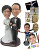 Custom Bobblehead Chinese Wedding Couple In Traditional Wedding Attire - Wedding & Couples Bride & Groom Personalized Bobblehead & Cake Topper