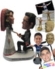 Custom Bobblehead Classical Indian Wedding Proposal In Traditional Wedding Attire - Wedding & Couples Couple Personalized Bobblehead & Cake Topper