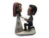 Custom Bobblehead Classical Indian Wedding Proposal In Traditional Wedding Attire - Wedding & Couples Couple Personalized Bobblehead & Cake Topper