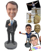 Custom Bobblehead Classy Best Man Wearing Formal Outfit With One Hand In Pocket - Wedding & Couples Bride & Groom Personalized Bobblehead & Cake Topper