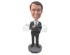 Custom Bobblehead Classy Best Man Wearing Formal Outfit With One Hand In Pocket - Wedding & Couples Bride & Groom Personalized Bobblehead & Cake Topper