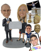 Custom Bobblehead Corporate Executives Holding A Promotional Sign - Wedding & Couples Couple Personalized Bobblehead & Cake Topper