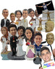 Custom Bobblehead Wedding & Bridal Party, Bride & Groom, Groomsmen & Bridesmaids - Wedding & Couples Bride & Groom Personalized Bobblehead & Cake Topper