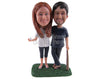 Custom Bobblehead Baseball Fan Couple Ready To Have A Ball - Wedding & Couples Sports Couples Personalized Bobblehead & Cake Topper