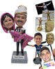Custom Bobblehead Indian Groom Carrying Traditional Bride In His Arms - Wedding & Couples Bride & Groom Personalized Bobblehead & Cake Topper
