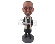 Custom Bobblehead Catholic Priest Ready For The Ceremony - Wedding & Couples Priests & Officiants Personalized Bobblehead & Cake Topper