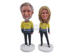 Custom Bobblehead Sports Loving Couple Wearing Sporting Outfits - Wedding & Couples Couple Personalized Bobblehead & Cake Topper