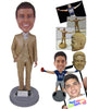 Custom Bobblehead Handsome Groomsman Wearing Formal Attire With One Hand In Pocket - Wedding & Couples Groomsman & Best Men Personalized Bobblehead & Cake Topper