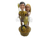 Custom Bobblehead Roman Warrior Wedding Couple - Wedding & Couples Couple Personalized Bobblehead & Cake Topper
