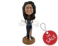 Custom Bobblehead Sexy Bridesmaid In Elegant Gown - Wedding & Couples Bridesmaids Personalized Bobblehead & Cake Topper