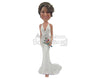 Custom Bobblehead Bride Wearing A Stylish Gorgeous Gown With A Bouquet - Wedding & Couples Brides Personalized Bobblehead & Cake Topper