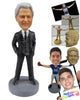 Custom Bobblehead Groom Wearing Stylish Formal Outfit With Both Hands In Pockets - Wedding & Couples Groomsman & Best Men Personalized Bobblehead & Cake Topper
