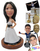 Custom Bobblehead Gorgeous Bride Wearing Elegant Strapless Gown - Wedding & Couples Brides Personalized Bobblehead & Cake Topper