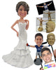 Custom Bobblehead Pretty Bride Wearing Smashing Wedding Gown - Wedding & Couples Brides Personalized Bobblehead & Cake Topper