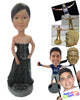 Custom Bobblehead Bridesmaid Wearing A Sexy Strapless Gown - Wedding & Couples Bridesmaids Personalized Bobblehead & Cake Topper