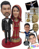 Custom Bobblehead Indian Wedding Couple In Traditional Indian Wedding Outfit - Wedding & Couples Couple Personalized Bobblehead & Cake Topper