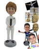 Custom Bobblehead Groom In Wedding Attire Ready For His Wedding - Wedding & Couples Grooms Personalized Bobblehead & Cake Topper