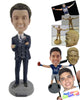 Custom Bobblehead Best Man Wearing Formal Outfit Ready For The Ceremony - Wedding & Couples Groomsman & Best Men Personalized Bobblehead & Cake Topper