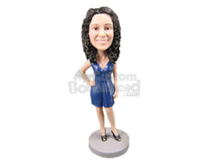 Custom Bobblehead Bridesmaid In Sexy Outfit Ready With A Pose - Wedding & Couples Bridesmaids Personalized Bobblehead & Cake Topper