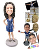 Custom Bobblehead Bridesmaid In Sexy Outfit Ready With A Pose - Wedding & Couples Bridesmaids Personalized Bobblehead & Cake Topper